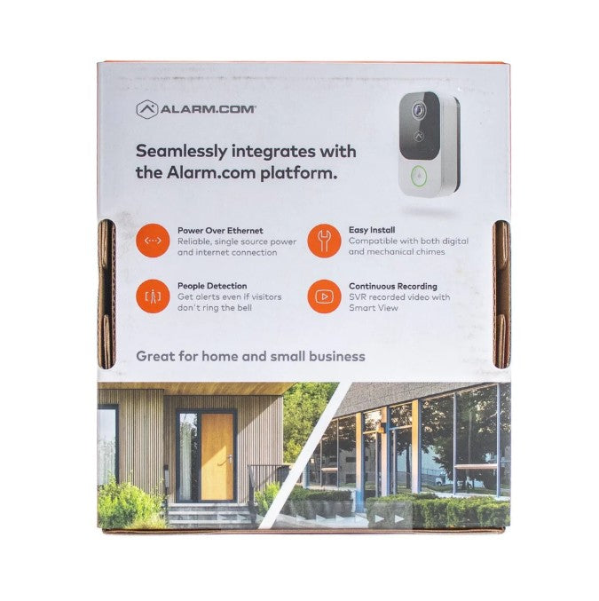 ADC-VDB755P, Video Door Station, People Detection, Power over Ethernet, PoE, Full HD resolution, High Dynamic Range (HDR), and infrared night vision, Two-Way Audio, Back View Package