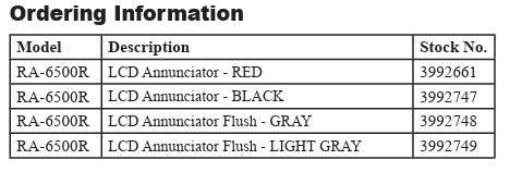 RA-6500R - 160 Char LCD Remote Anctr Red Enclosure, Releasing
