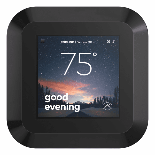 Alarm.com Smart Thermostat HD - Color Touchscreen Display (Black Display)
