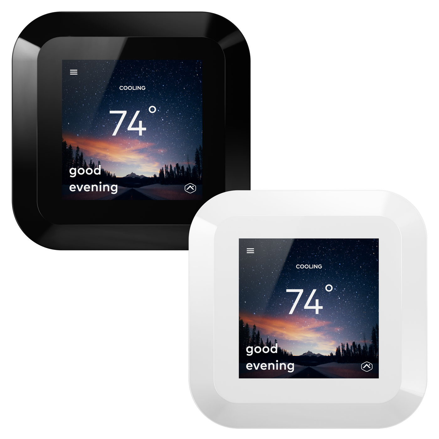 Alarm.com Smart Thermostat HD - Color Touchscreen Display (Black Display)